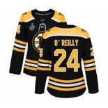 Women's Boston Bruins #24 Terry O'Reilly Premier Black Home 2019 Stanley Cup Final Bound Hockey Jersey