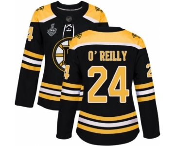 Women's Boston Bruins #24 Terry O'Reilly Premier Black Home 2019 Stanley Cup Final Bound Hockey Jersey