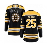 Women's Boston Bruins #25 Brandon Carlo Authentic Black Home Fanatics Branded Breakaway 2019 Stanley Cup Final Bound Hockey Jersey