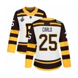 Women's Boston Bruins #25 Brandon Carlo Authentic White Winter Classic 2019 Stanley Cup Final Bound Hockey Jersey