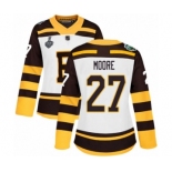 Women's Boston Bruins #27 John Moore Authentic White Winter Classic 2019 Stanley Cup Final Bound Hockey Jersey