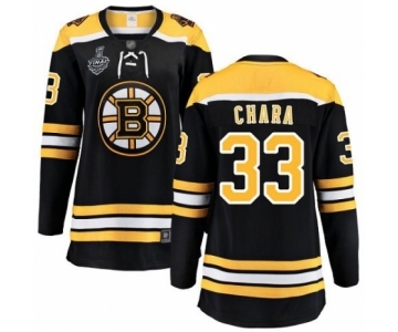 Women's Boston Bruins #33 Zdeno Chara Authentic Black Home Fanatics Branded Breakaway 2019 Stanley Cup Final Bound Hockey Jersey