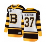 Women's Boston Bruins #37 Patrice Bergeron White Winter Classic Fanatics Branded Breakaway 2019 Stanley Cup Final Bound Hockey Jersey