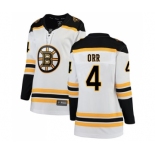 Women's Boston Bruins #4 Bobby Orr Authentic White Away Fanatics Branded Breakaway Hockey Jersey