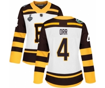 Women's Boston Bruins #4 Bobby Orr Authentic White Winter Classic 2019 Stanley Cup Final Bound Hockey Jersey