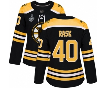 Women's Boston Bruins #40 Tuukka Rask Authentic Black Home 2019 Stanley Cup Final Bound Hockey Jersey