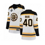 Women's Boston Bruins #40 Tuukka Rask Authentic White Away Fanatics Branded Breakaway 2019 Stanley Cup Final Bound Hockey Jersey