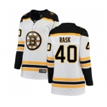 Women's Boston Bruins #40 Tuukka Rask Authentic White Away Fanatics Branded Breakaway Hockey Jersey