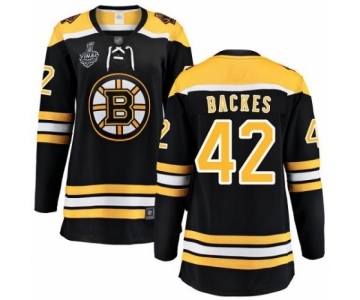 Women's Boston Bruins #42 David Backes Authentic Black Home Fanatics Branded Breakaway 2019 Stanley Cup Final Bound Hockey Jersey