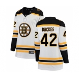 Women's Boston Bruins #42 David Backes Authentic White Away Fanatics Branded Breakaway Hockey Jersey