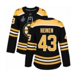 Women's Boston Bruins #43 Danton Heinen Authentic Black Home 2019 Stanley Cup Final Bound Hockey Jersey