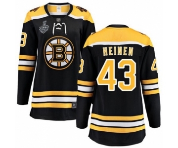 Women's Boston Bruins #43 Danton Heinen Authentic Black Home Fanatics Branded Breakaway 2019 Stanley Cup Final Bound Hockey Jersey