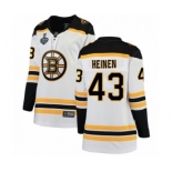 Women's Boston Bruins #43 Danton Heinen Authentic White Away Fanatics Branded Breakaway 2019 Stanley Cup Final Bound Hockey Jersey