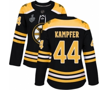 Women's Boston Bruins #44 Steven Kampfer Authentic Black Home 2019 Stanley Cup Final Bound Hockey Jersey