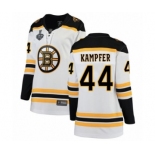 Women's Boston Bruins #44 Steven Kampfer Authentic White Away Fanatics Branded Breakaway 2019 Stanley Cup Final Bound Hockey Jersey