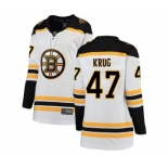 Women's Boston Bruins #47 Torey Krug Authentic White Away Fanatics Branded Breakaway Hockey Jersey