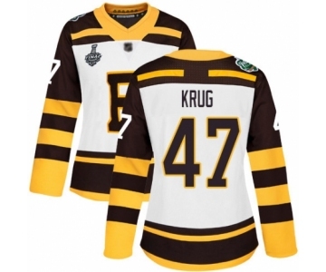 Women's Boston Bruins #47 Torey Krug Authentic White Winter Classic 2019 Stanley Cup Final Bound Hockey Jersey