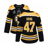 Women's Boston Bruins #47 Torey Krug Premier Black Home 2019 Stanley Cup Final Bound Hockey Jersey