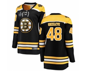 Women's Boston Bruins #48 Matt Grzelcyk Authentic Black Home Fanatics Branded Breakaway 2019 Stanley Cup Final Bound Hockey Jersey