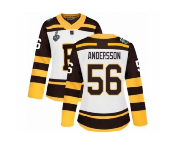 Women's Boston Bruins #56 Axel Andersson Authentic White Winter Classic 2019 Stanley Cup Final Bound Hockey Jersey