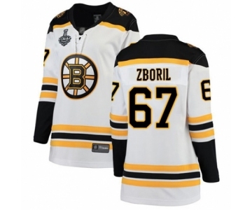 Women's Boston Bruins #67 Jakub Zboril Authentic White Away Fanatics Branded Breakaway 2019 Stanley Cup Final Bound Hockey Jersey