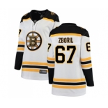 Women's Boston Bruins #67 Jakub Zboril Authentic White Away Fanatics Branded Breakaway Hockey Jersey