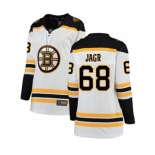 Women's Boston Bruins #68 Jaromir Jagr Authentic White Away Fanatics Branded Breakaway Hockey Jersey