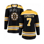 Women's Boston Bruins #7 Phil Esposito Authentic Black Home Fanatics Branded Breakaway 2019 Stanley Cup Final Bound Hockey Jersey