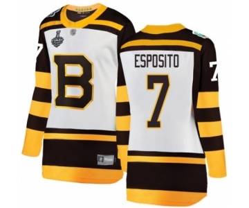 Women's Boston Bruins #7 Phil Esposito White Winter Classic Fanatics Branded Breakaway 2019 Stanley Cup Final Bound Hockey Jersey