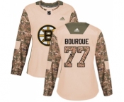 Women's Boston Bruins #77 Ray Bourque Authentic Camo Veterans Day Practice Hockey Jersey