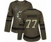 Women's Boston Bruins #77 Ray Bourque Authentic Green Salute to Service 2019 Stanley Cup Final Bound Hockey Jersey