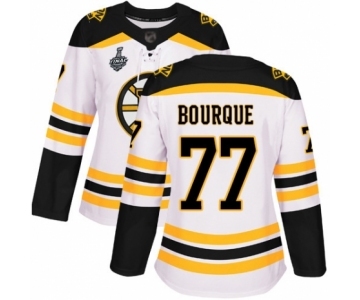 Women's Boston Bruins #77 Ray Bourque Authentic White Away 2019 Stanley Cup Final Bound Hockey Jersey