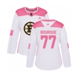 Women's Boston Bruins #77 Ray Bourque Authentic White Pink Fashion Hockey Jersey