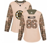 Women's Boston Bruins #86 Kevan Miller Authentic Camo Veterans Day Practice Hockey Jersey