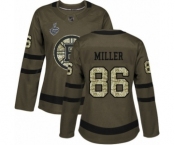 Women's Boston Bruins #86 Kevan Miller Authentic Green Salute to Service 2019 Stanley Cup Final Bound Hockey Jersey