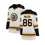 Women's Boston Bruins #86 Kevan Miller Authentic White Away Fanatics Branded Breakaway Hockey Jersey