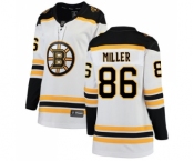 Women's Boston Bruins #86 Kevan Miller Authentic White Away Fanatics Branded Breakaway Hockey Jersey