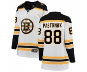 Women's Boston Bruins #88 David Pastrnak Authentic White Away Fanatics Branded Breakaway Hockey Jersey