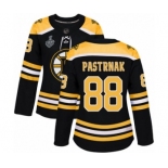 Women's Boston Bruins #88 David Pastrnak Premier Black Home 2019 Stanley Cup Final Bound Hockey Jersey