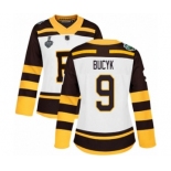 Women's Boston Bruins #9 Johnny Bucyk Authentic White Winter Classic 2019 Stanley Cup Final Bound Hockey Jersey