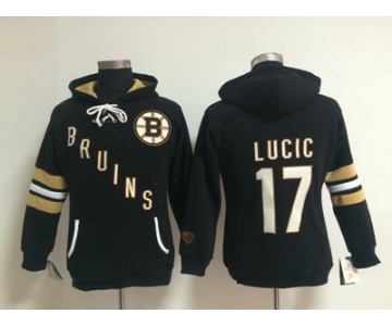 women nhl jerseys boston bruins #17 lucic black[pullover hooded sweatshirt]