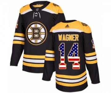 Youth Adidas Boston Bruins #14 Chris Wagner Authentic Black USA Flag Fashion NHL Jersey