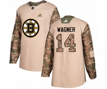 Youth Adidas Boston Bruins #14 Chris Wagner Authentic Camo Veterans Day Practice NHL Jersey