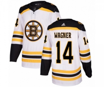 Youth Adidas Boston Bruins #14 Chris Wagner Authentic White Away NHL Jersey