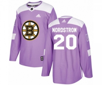 Youth Adidas Boston Bruins #20 Joakim Nordstrom Authentic Purple Fights Cancer Practice NHL Jersey