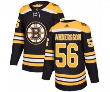 Youth Adidas Boston Bruins #56 Axel Andersson Authentic Black Home NHL Jersey