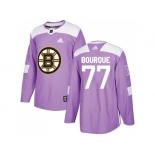 Youth Adidas Boston Bruins #77 Ray Bourque Purple Authentic Fights Cancer Stitched NHL Jersey