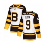 Youth Adidas Boston Bruins #9 Johnny Bucyk Authentic White 2019 Winter Classic NHL Jersey