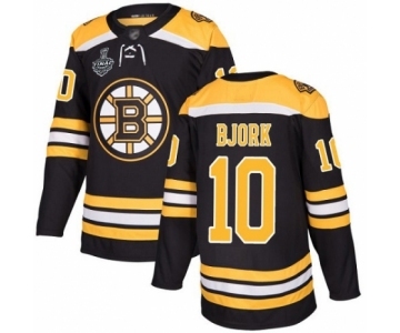 Youth Boston Bruins #10 Anders Bjork Premier Black Home 2019 Stanley Cup Final Bound Hockey Jersey