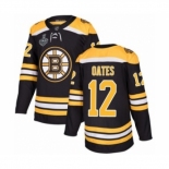 Youth Boston Bruins #12 Adam Oates Authentic Black Home 2019 Stanley Cup Final Bound Hockey Jersey